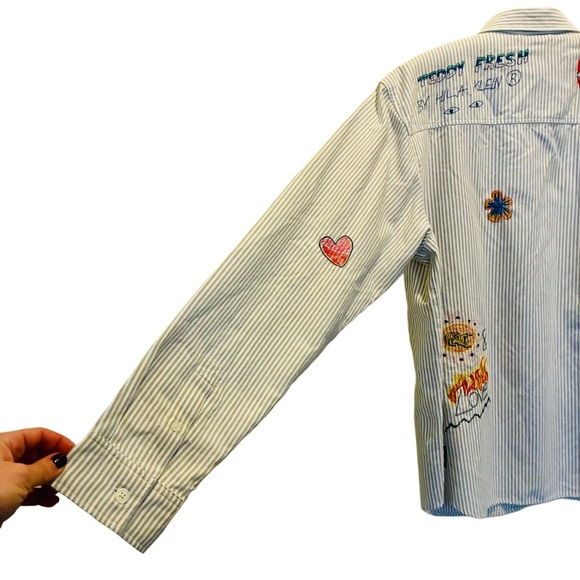 Teddy Fresh by Hila Klein Embroidered Doodles Shirt, Size Medium. - Picture 5 of 16